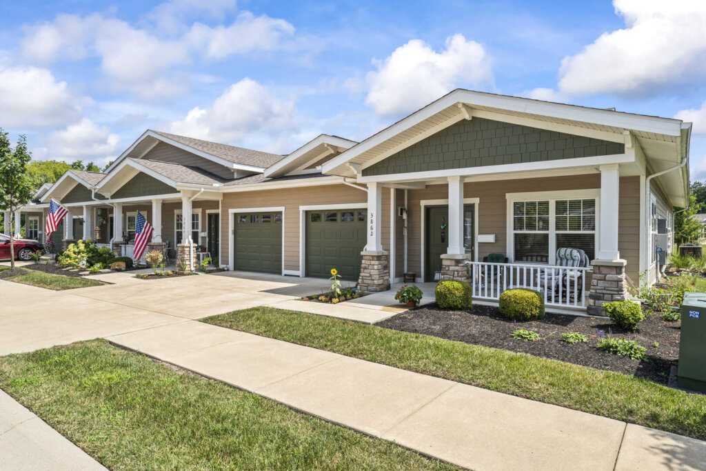 Garden home with front sidewalk