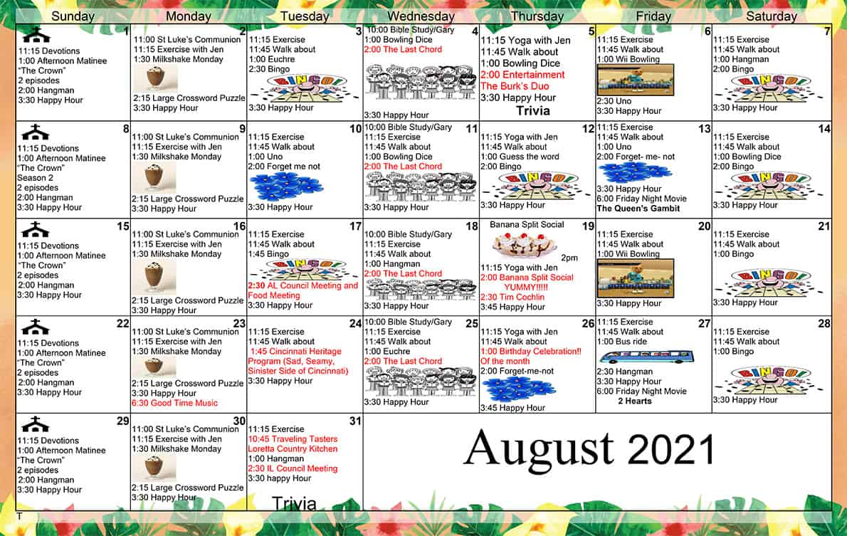 August 2021 Event Calendar Traditions Of Beavercreek August 2021 Event Calendar Traditions Of Beavercreek
