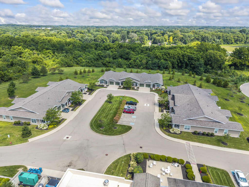 Aerial view of the garden homes